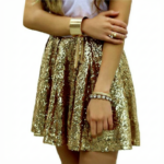 Glitter rok - Rose Goud