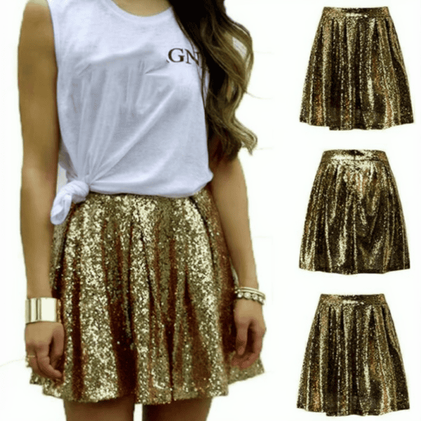 Glitter rok - Goud - Afbeelding 3