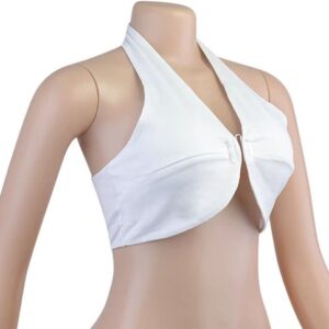 Halter crop top - Wit