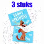 Verjaardagskaart eindeloos muziek - 3 stuks