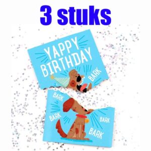 Verjaardagskaart eindeloos muziek - 3 stuks