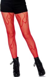 Panty kousen met vlammen - Rood