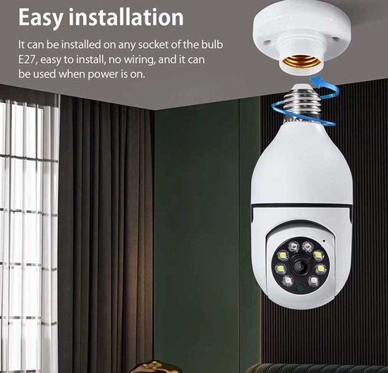 360° Draaibare wifi lamp camera - Afbeelding 3