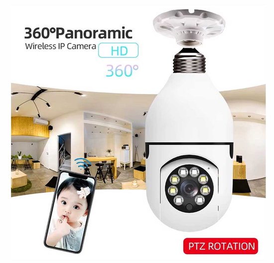360° Draaibare wifi lamp camera - Afbeelding 4