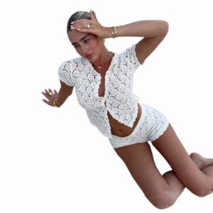 Elegante gehaakte zomerse set