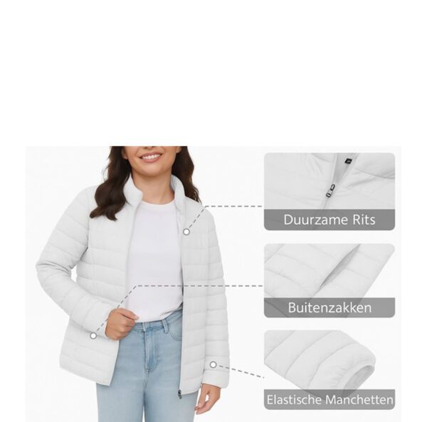Puffer jas - Wit - Afbeelding 3