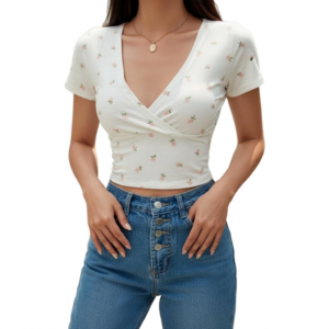 Topje bloemenprint - Wit