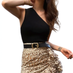 Open schouder topje - Zwart