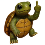 Schildpad middelvinger beeld