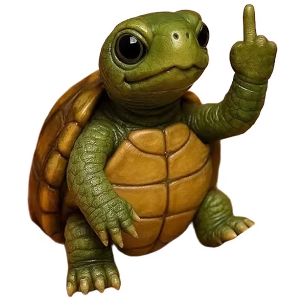 Schildpad middelvinger beeld