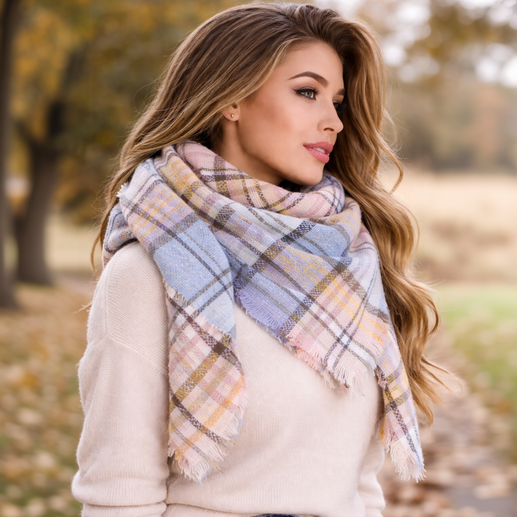 Wrap sjaal - Blauw - Afbeelding 3