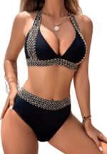 Hoge taille bikini - Zwart