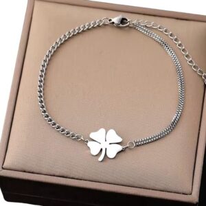 Klavertje 4 armband - Zilver