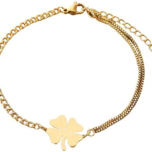 Klavertje 4 armband - Goud
