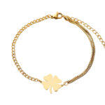 Klavertje 4 armband - Goud