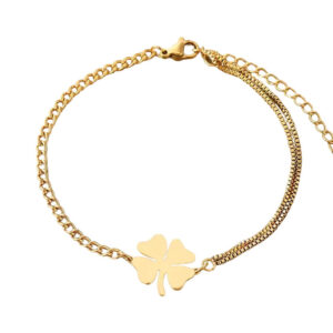 Klavertje 4 armband - Goud