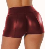Lederen push-up shorts
