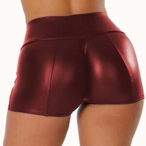 Lederen push-up shorts