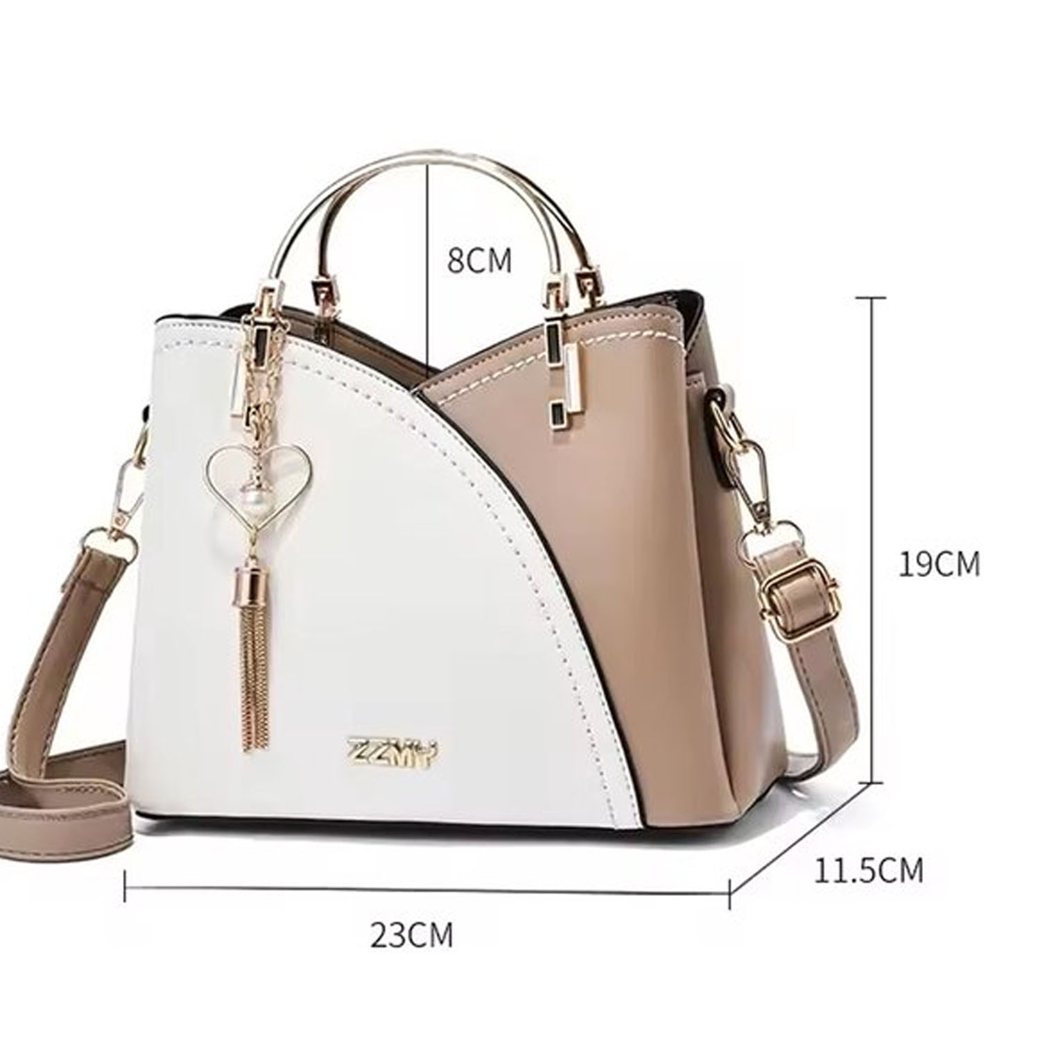 Lederen handtas - Beige - Afbeelding 2