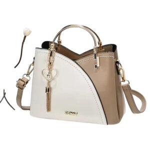Lederen handtas - Beige