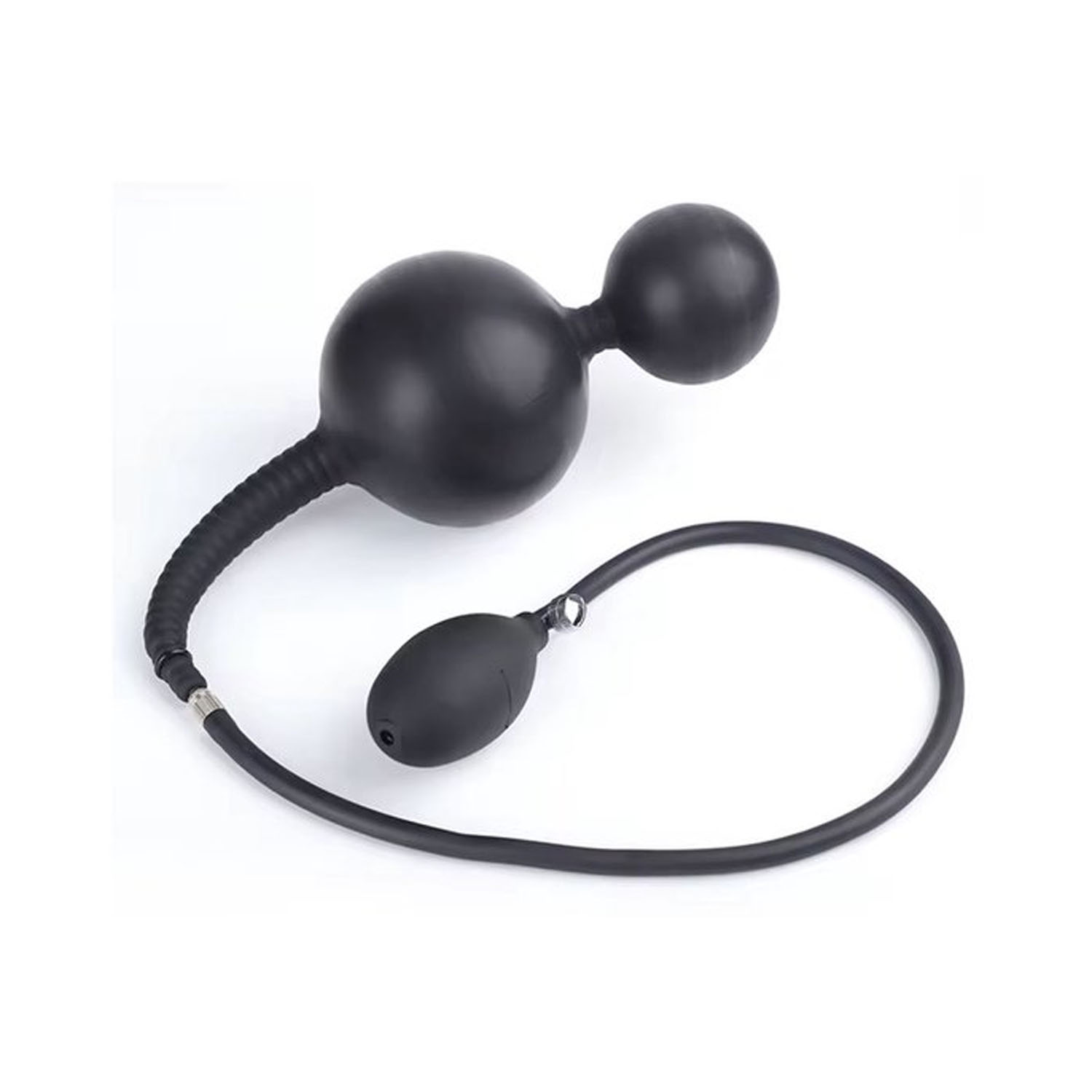 Opblaasbare buttplug met ingebouwde metalen bal