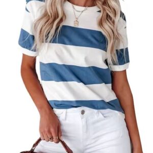 Gestreept t-shirt - Blauw wit