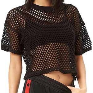 Visnet crop top - Zwart