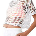 Visnet crop top - Wit