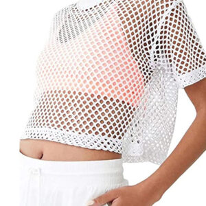 Visnet crop top - Wit