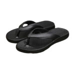 Teenslippers kunst leer - Zwart