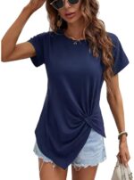 Geknoopt dames shirt Blauw