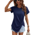 Geknoopt dames shirt Blauw