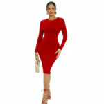Strakke elastische dames jurk Rood