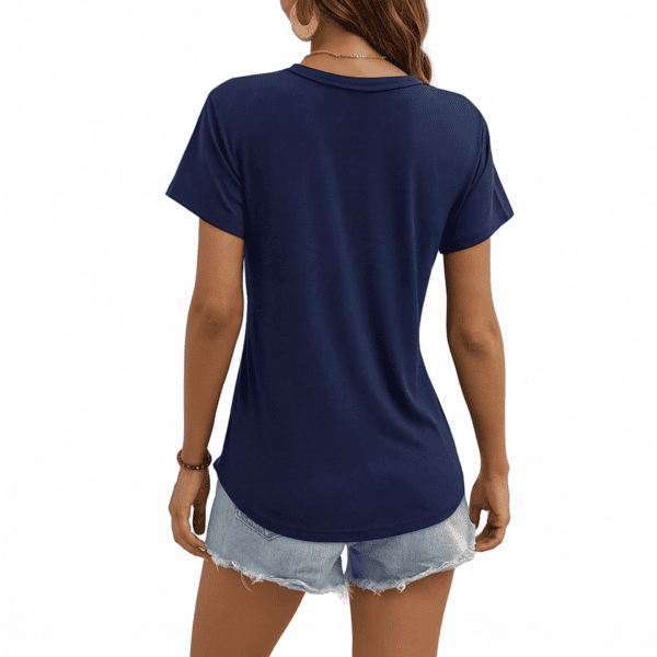 Geknoopt dames shirt Blauw - Afbeelding 2