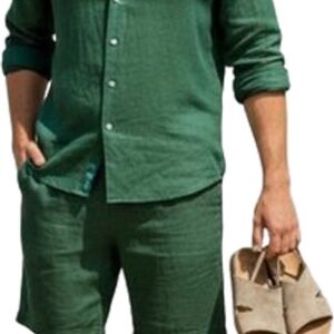 Linnen Kledingset Groen