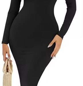 Strakke elastische dames jurk Zwart