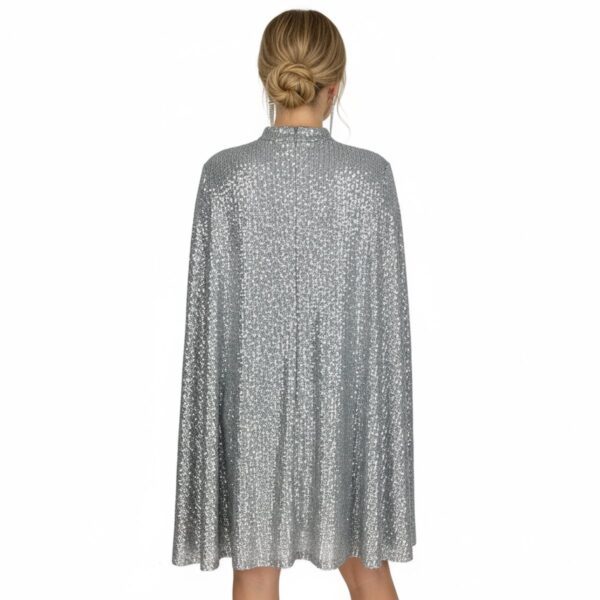 Cape Jurk Zilver Glitter - Afbeelding 2