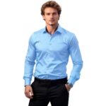 Modern fit Overhemd Lichtblauw