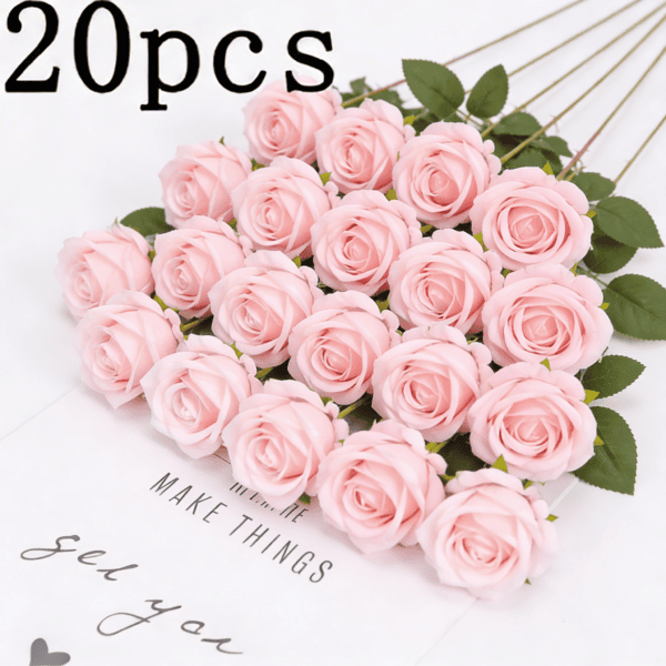 20 Kunstbloemen Champagne - Afbeelding 2