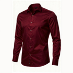 Regular fit Heren Blouse Bordeaux Rood