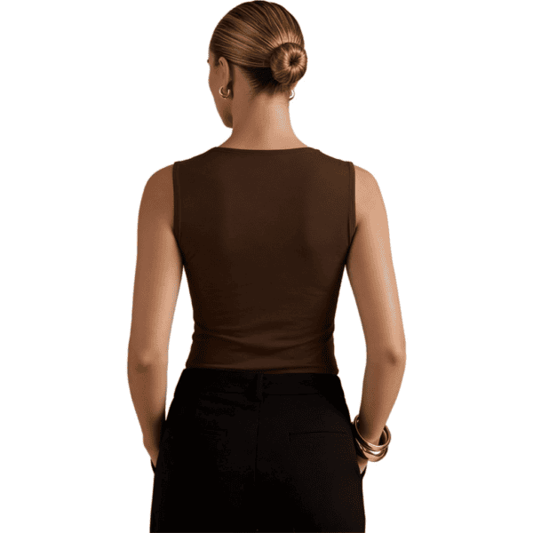 Aansluitend Shirt met One Shoulder Gouden Afwerking - Afbeelding 2