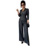 Getailleerde Blouse met Wide Leg Broek