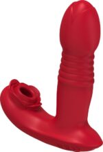 Thrusting dildo clitoris vibrator