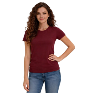 Basic Dames T-shirt Bordeaux Rood