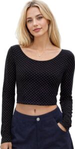 Zwarte Top met lange Mouwen 