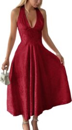 Elegante Halter Jurk Rood