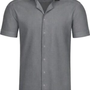 Heren Overhemd korte Mouwen Grijs