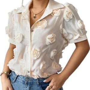 Shirt met 3D Bloemen