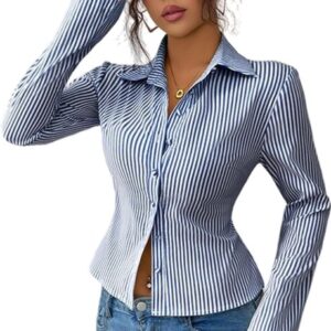 Getailleerde Blouse Gestreept
