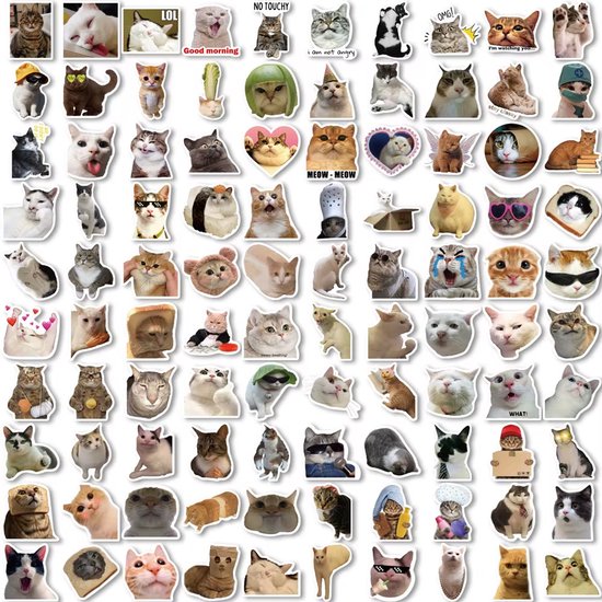 100 grappige Kat Stickers - Afbeelding 3